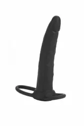 Реалистичный страпон для двойного проникновения California Exotic Novelties Silicone Double Rider, 14 см, силикон, черный