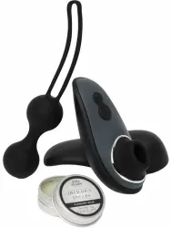 Набор для пар Desire Blooms: стимулятор клитора Womanizer Liberty и тренажер Kegel Balls, бальзам усиливающий чувствительность, 6 скоростей, силикон