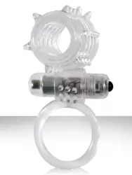 Эрекционное вибро-кольцо с петлей для мошонки Guardian - Clear