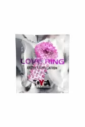 Рельефная насадка на палец TOYFA с вибрацией - розовый