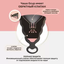 Gvibe Gcup Black силиконовая менструальная чаша с защитой от протечек, 10 мл