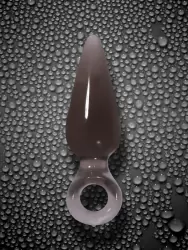 Анальная пробка большая с кольцом Jolie Pleasures - Charcoal