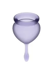 Набор менструальных чаш Satisfyer Feel good Menstrual Cup, 15 и 20 мл, силикон, фиолетовый