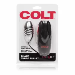 Многофункциональное виброяйцо Colt Turbo Bullet – серебристый