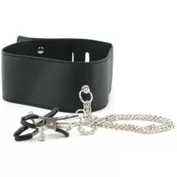 Ошейник с зажимами для сосков Fetish Fantasy