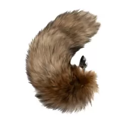 Анальная пробка с черно-рыжим хвостом