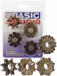 Комплект из 4-х колец Basic Essentials Super Stretchy TPR Enhancers – серый