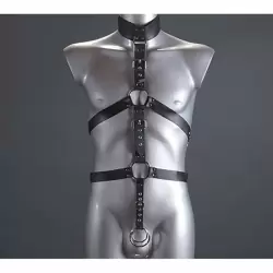 Мужской комплект Подчинение из натуральной кожи - One Size