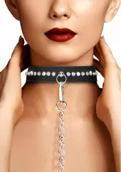 Ошейник Diamond Studded Collar With Leash