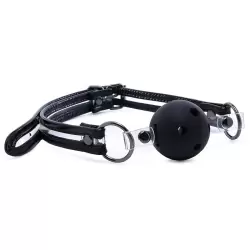 Кляп Bare Bondage Ball Gag с виниловыми креплениями – черный