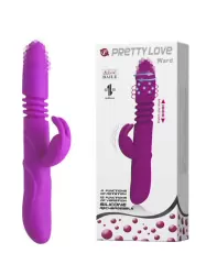 Вибратор-ротатор Ward со стимулятором клитора – розовый