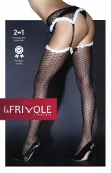 Чулки с поясом и белой окантовкой (Sense)