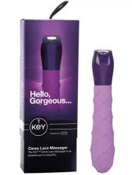 Эргономичный вибратор с кружевным рельефом Ceres Lace - Lavender