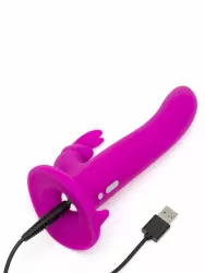 Универсальный набор Happy Rabbit Strap-on Kit: яркий вибратор-кролик, 9 режимов, 14 см, регулируемые трусики