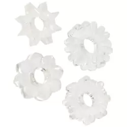 Комплект из 4-х колец Basic Essentials Super Stretchy TPR Enhancers – прозрачный