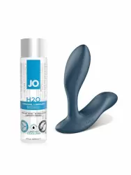 Набор для анальных игр: Инновационный массажер простаты We-Vibe Vector - темно серый и Охлаждающий лубрикант JO Personal H2O Cool - 120 мл
