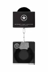 Металлические наручники с меховой обивкой Beginner's Handcuffs Furry (Черный)