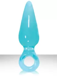 Анальная пробка мини с кольцом Jolie Pleasures - Aqua