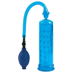 Мужская эрекционная помпа So Pumped с текстурированной вставкой – синий