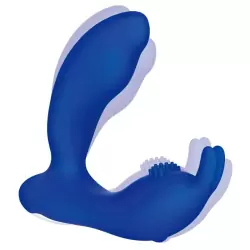Перезарежаемый стимулятор простаты с вибрацией The Prostate Rabbit - синий