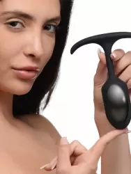 Средняя анальная пробка Heavy Hitters с утяжелением, 14 см, размер М, черный