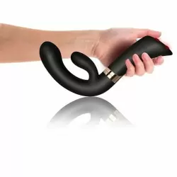 Черный вибратор-кролик Rocks Off Enigma. 7 режимов вибрации, силикон