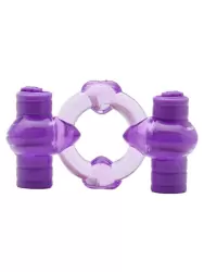 Эрекционное кольцо Duovibrus III с двумя вибростимуляторами - Purple