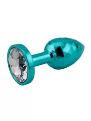Голубая алюминиевая текстурная анальная пробка Small