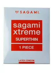 Гладкий презерватив Sagami Xtreme Superthin латексный, ультратонкий, 1 шт.