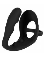 Стимулятор простаты Orion Penisring, с эрекционным кольцом и подхватом мошонки, 9 см, силикон, черный