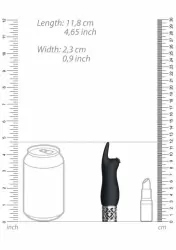 Ребристая вибропуля Elegance, с ушками на конце, 11,8 см, силикон, черный