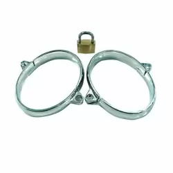 Овальные оковы на навесном замке металл малые