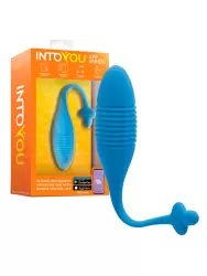 Интерактивное виброяйцо LoveCherry Thrusting Egg, 20,5 см, 8 режимов, с поступательными движениями, силикон, синий