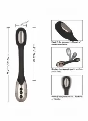 Гибкий вибратор с электростимуляцией Electro-Charge, 23,5 см, 12 режимов, черный