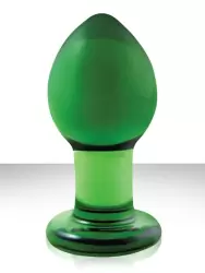 Средняя анальная пробка Crystal Premium Glass - Green