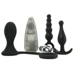 Анальный набор His Prostate Training Kit с вибропулей – черный
