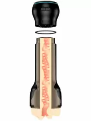 Набор Kiiroo: Мастурбатор Feel Stroker Mouth + интерактивная насадка PowerBlow, со всасывающим эффектом, черный