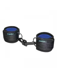 Неопреновые наручники Sitabella на липучках – черный с синим