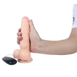 Вибро-реалистик с мошонкой на присоске RF 21,5 см - телесный