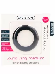 Гладкое эрекционное кольцо Round Cockring, диаметр 3,1 см, силикон, черный