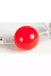 Силиконовый кляп на прозрачном ремешке TOYFA Theatre – красный