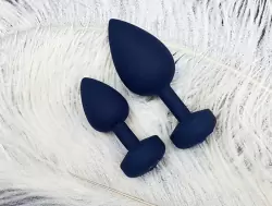 Большая аккумуляторная анальная пробка Gplug с вибрацией - синий