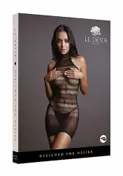 Мини платье с высоким воротником High Lace Neck Net Mini Dress