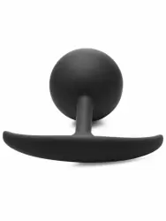 Крупная анальная пробка Heavy Hitters с утяжелением, в форме шара, 12 см, размер XL, черный