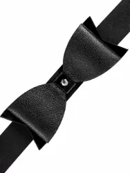 Чокер Pecado BDSM, с бабочкой, натуральная кожа, чёрный