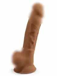 Реалистичный фаллоимитатор SILEXD Model 1 с мошонкой, 17,6 см, силикон, телесный