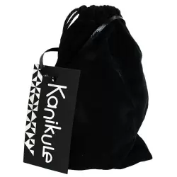 Большая силиконовая анальная пробка Kanikule Large с кристаллом – черный с красным