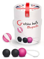 Магнитные вагинальные шарики Geisha Balls Magnetic – розовый с черным