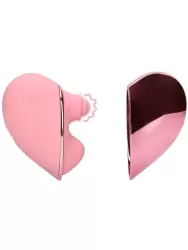 Клиторальный вибратор в форме сердца Shots Toys Tapping Heart Vibrator с функцией пульсации, 10 режимов вибрации, перезаряжаемый, розовый