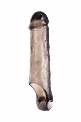 Увеличивающая вибронасадка на пенис TOYFA XLover с петлей на мошонку – серый